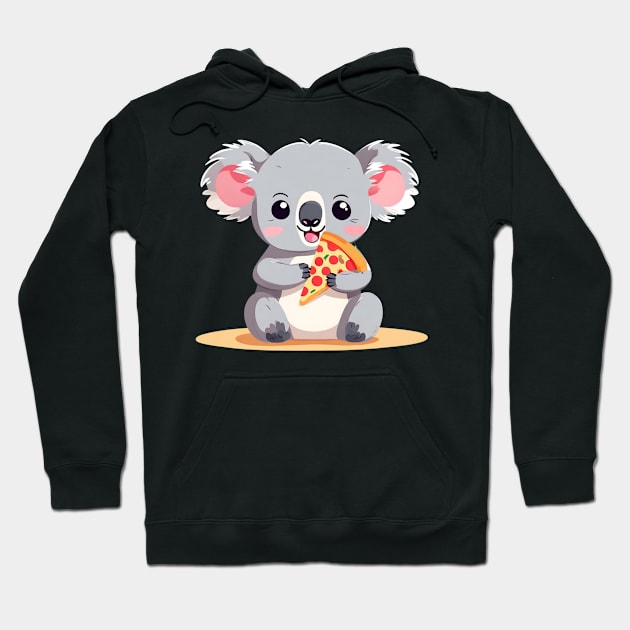 Cute Koala Eating Pizza Hoodie by Annabelhut